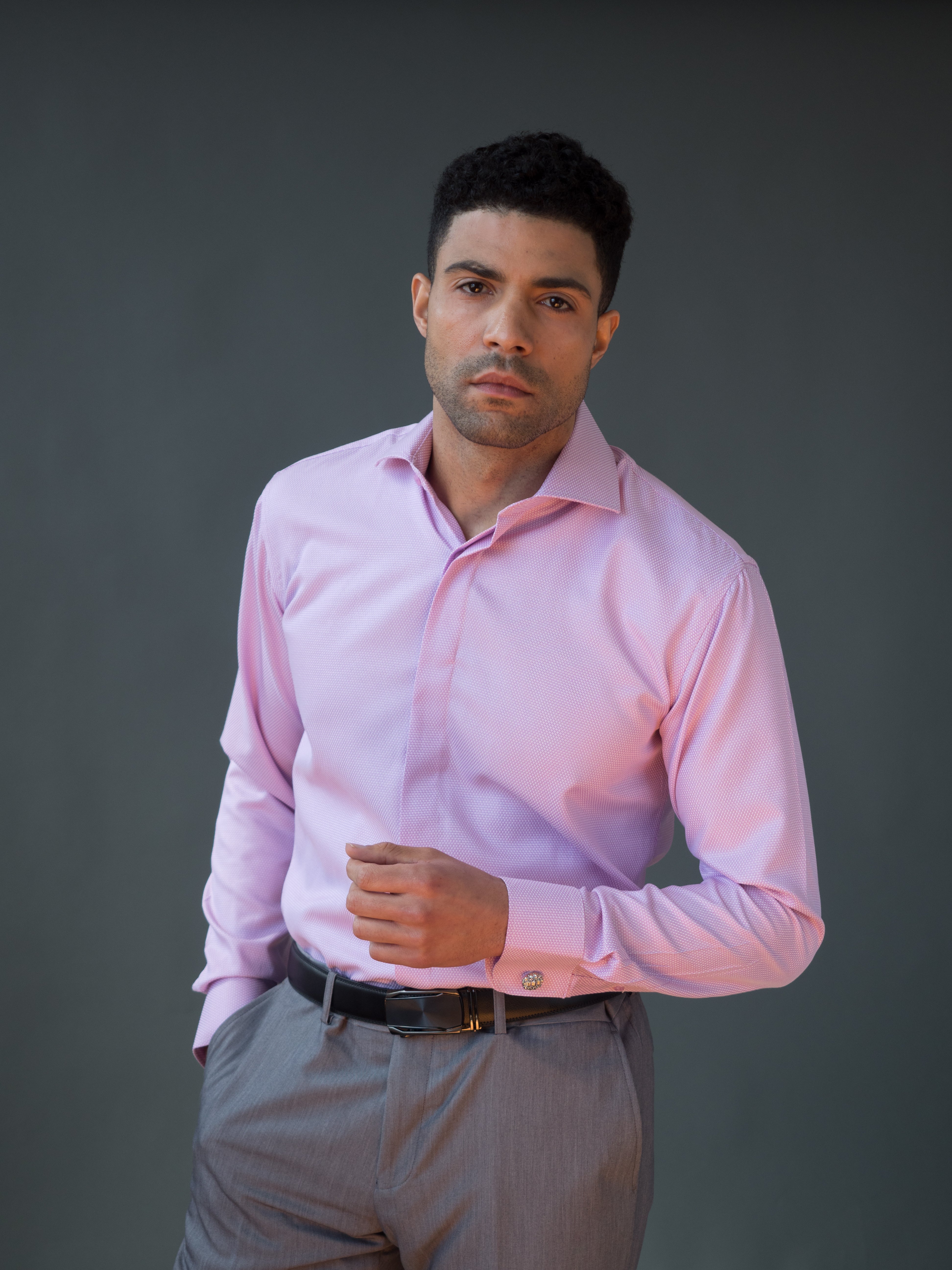 light pink dress shirt men goTIELESS Ultimate Dress Shirt (Light Pink)