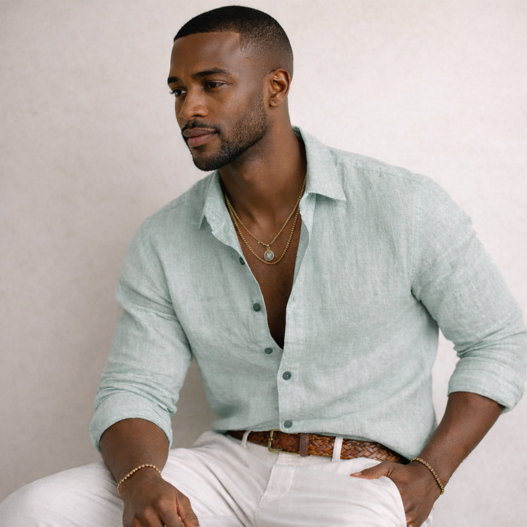 green emerald velvet dress DiBanGu Mens Dress Shirt Solid Sage Green Splicing Silk Button Down Shirt, M
