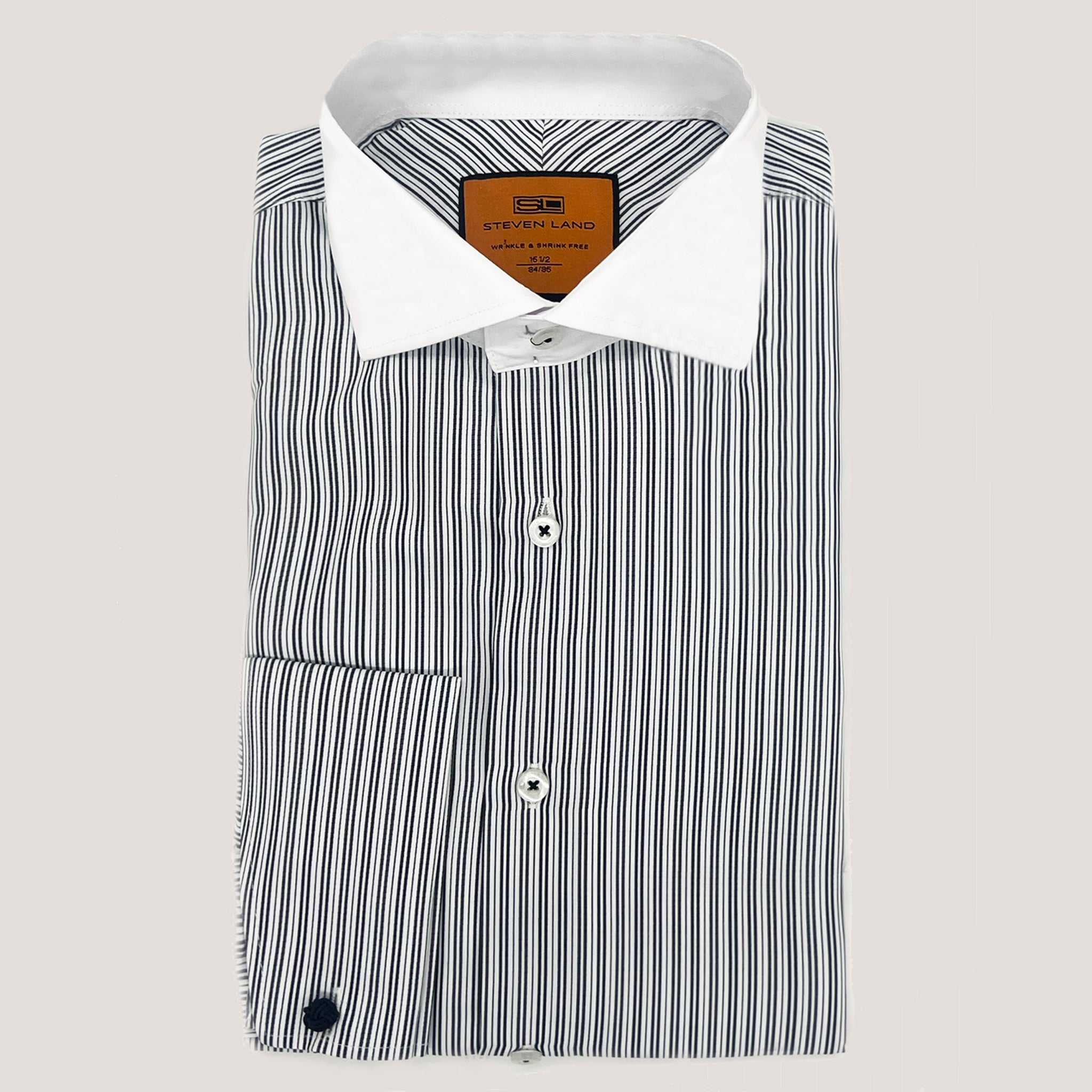 contrast collar french cuff dress shirt French Cuff Dress Shirt Contrast Collar