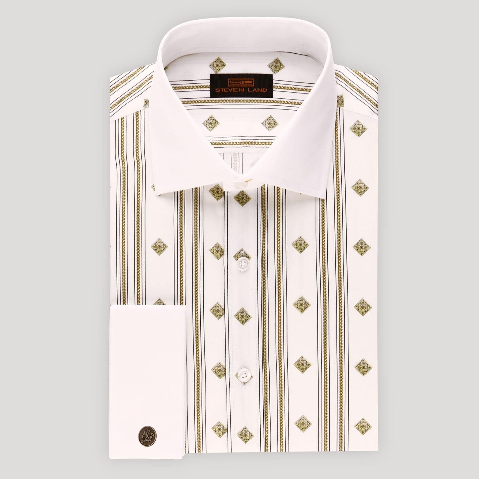 white cufflink dress shirt Classic French Regular Fit Cufflinks White Shirt Mens Business Dress Shirt Long Sleeve Lapel Men Social Shirt at Amazon Men's Clothing store