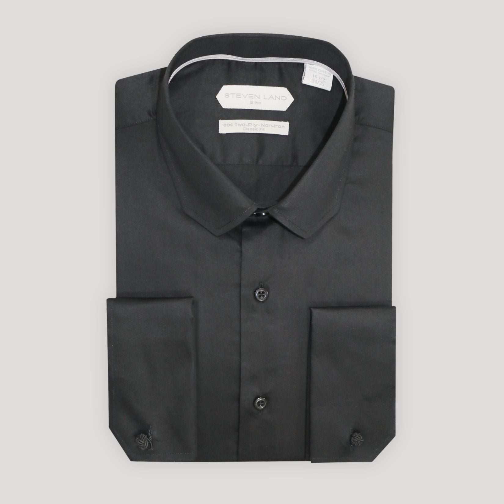 Monaco | 100% Cotton | Black Steven Land Menswear Monaco | 100% Cotton | Black Steven Land Menswear