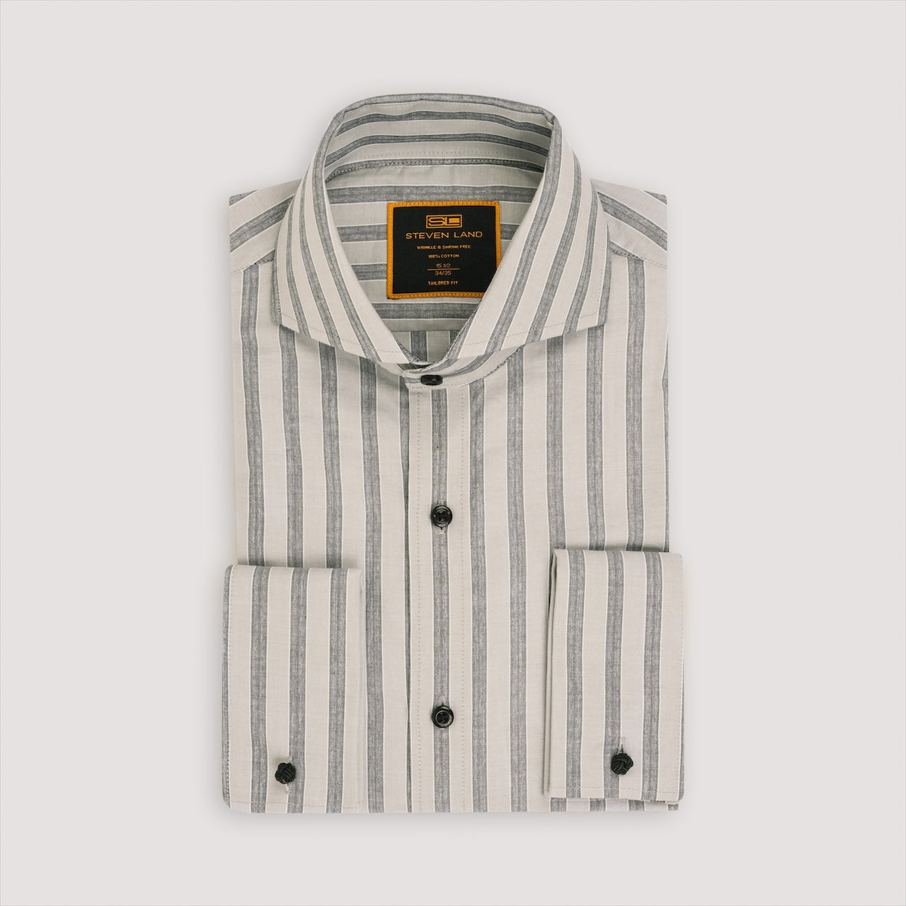 The Lorenzo | Cutaway Collar | Angled French Cuff | 100% Cotton | Pewter - 16 / 32/33 The Lorenzo | Cutaway Collar | Angled French Cuff | 100% Cotton | Pewter - 16 / 32/33