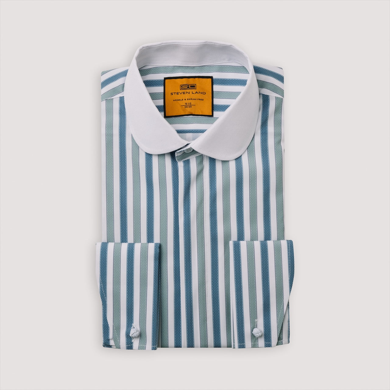 The Porto Viro | Club Collar | Angled French Cuff | Green & Teal The Porto Viro | Club Collar | Angled French Cuff | Green & Teal