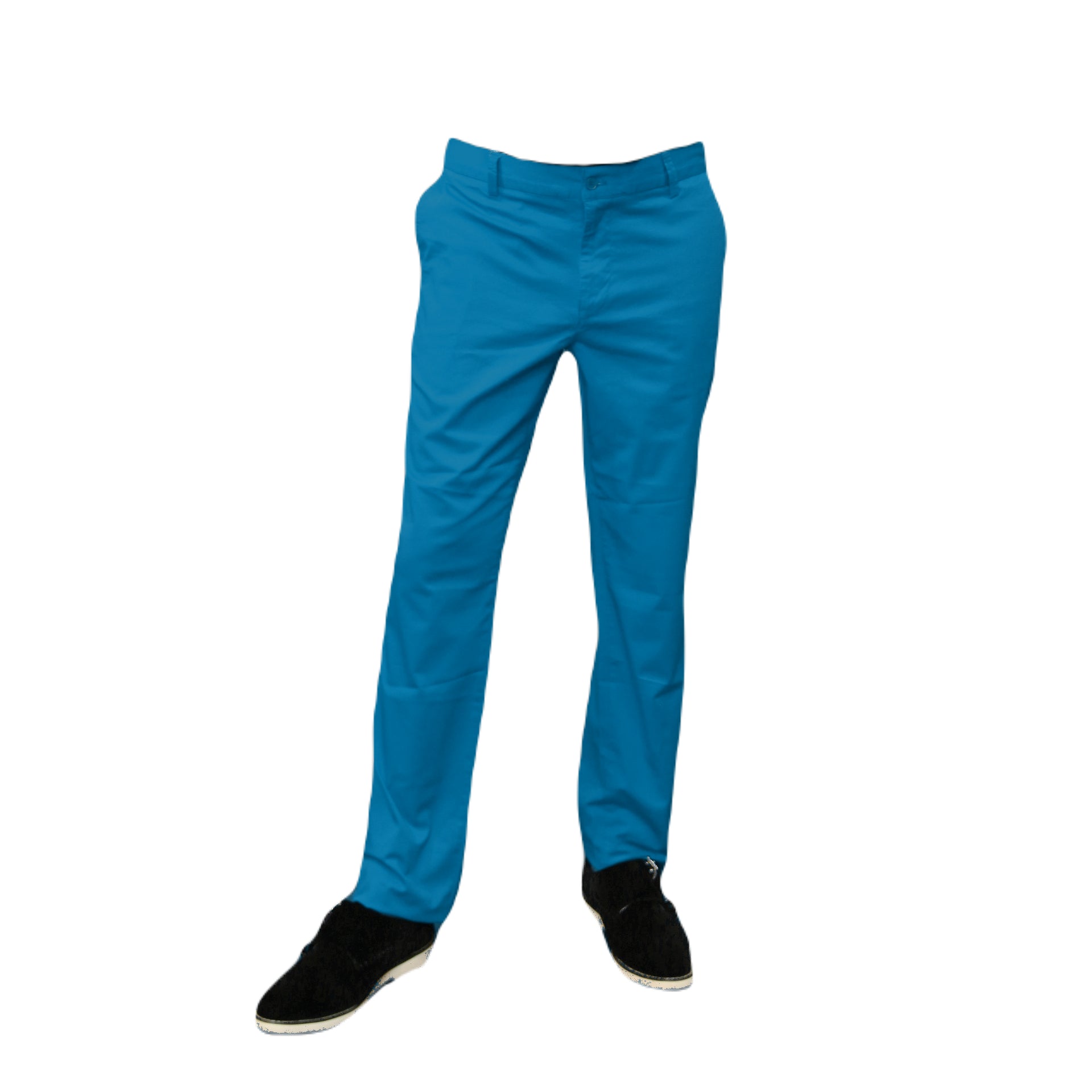 Everyday Pants | Slim Fit | 100% Cotton | Stretch | Tapered Bottom | Color  Turquoise