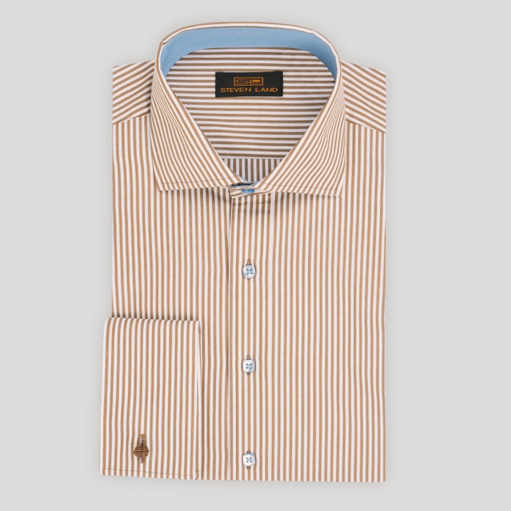 The Callum | Spread Collar | French Cuff | 100% Cotton | Brown The Callum | Spread Collar | French Cuff | 100% Cotton | Brown