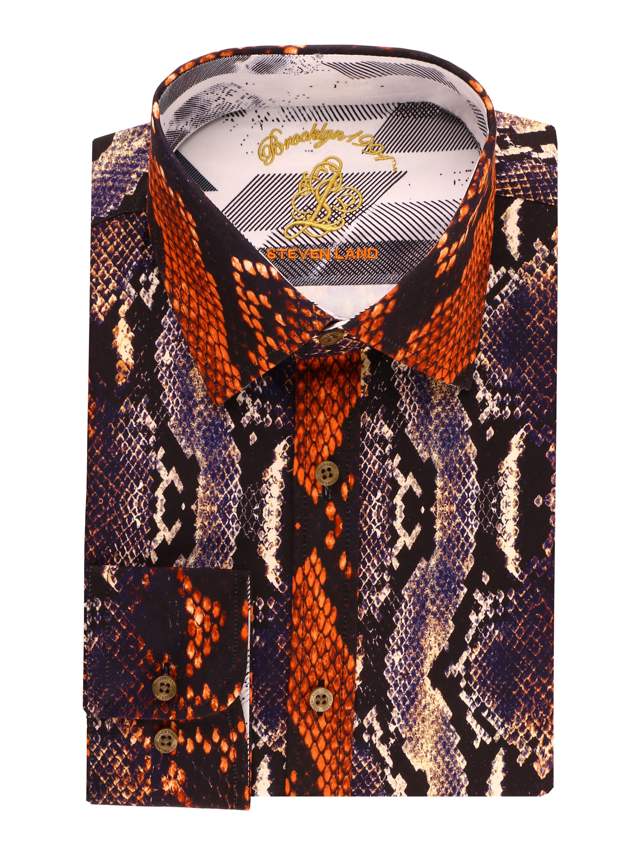 mens snakeskin dress shirt 100% Silk Snake Skin Print Dress Shirt For Men