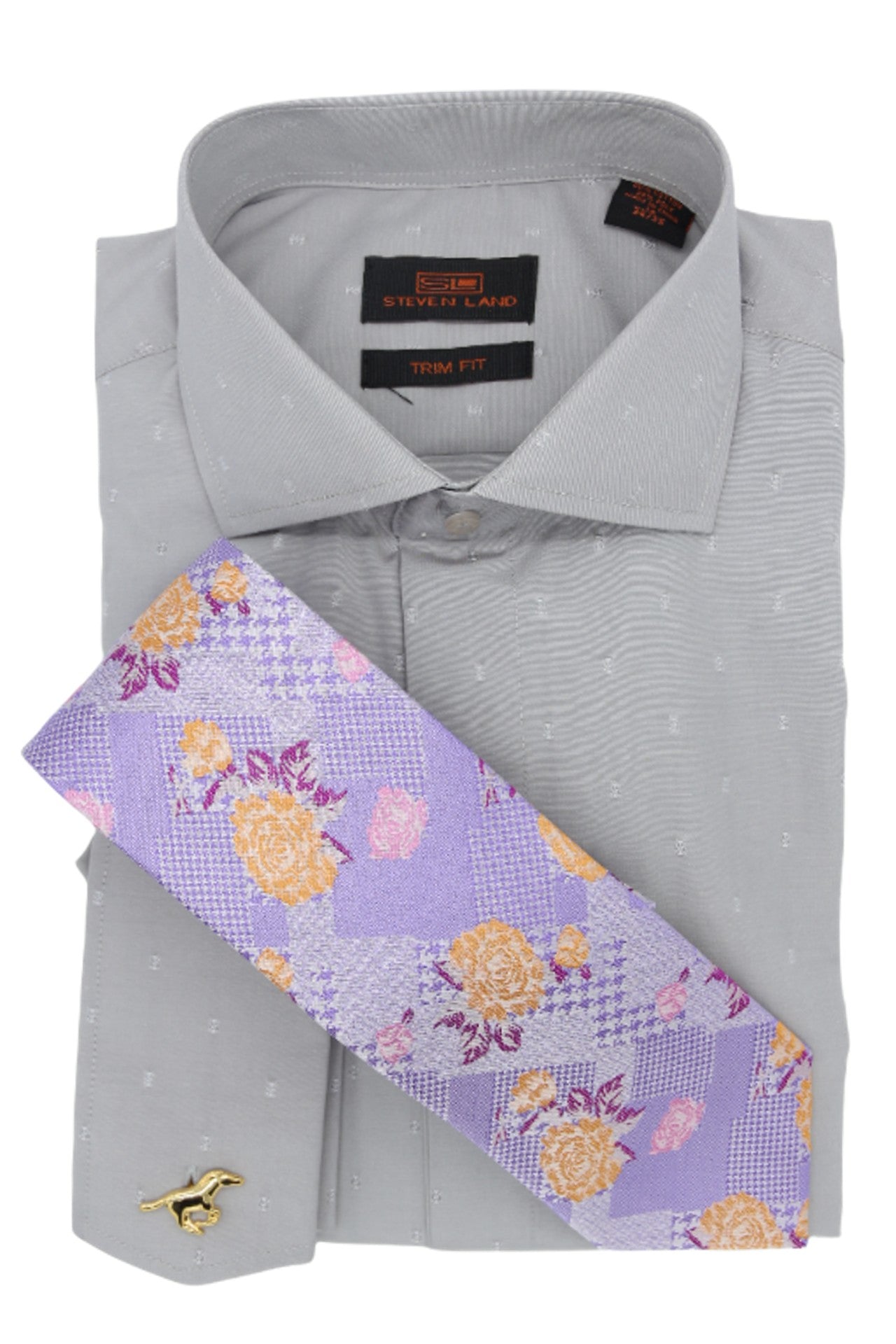 Steven Land | 4 PC Set | Dress Shirt, Tie, Hanky & Cufflink, 17 / 36/37 Steven Land | 4 PC Set | Dress Shirt, Tie, Hanky & Cufflink, 17 / 36/37