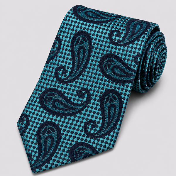 The Mosaic Paisley | 100% Silk Tie & Hanky | Teal – Steven Land