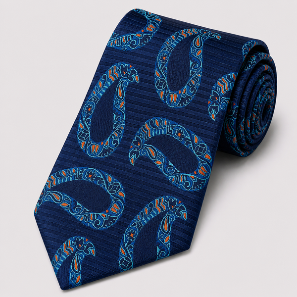 The Striped Paisley | 100% Silk Tie & Hanky | Black – Steven Land