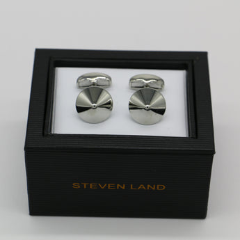 Steven Land Cufflinks Set | Dante Reflection  | Color Silver