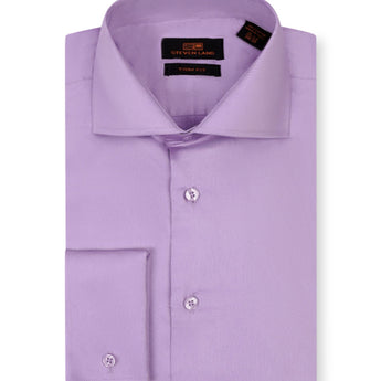 The Next Generation Satin Dress Shirt | 100% Cotton | Modern Point Collar | Lilac