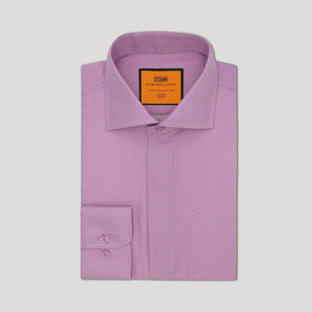 Steven Land Dress Shirt  | Slim & Classic | The Majestic | Houndstooth Design | Spread Collar | Pink