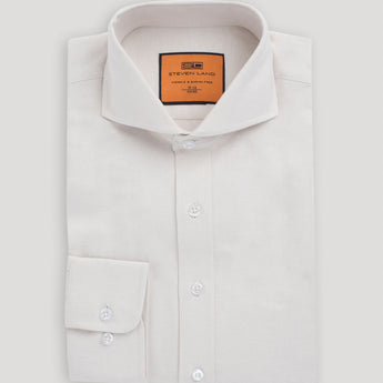 The Marlo Dress Shirt | Convertible Rounded Cuff & Cutaway Collar | Ecru