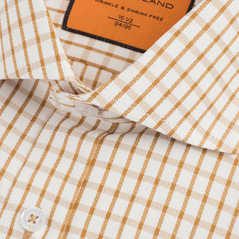 The Tucker Dress Shirt | Convertible Button Cuff & Spread Collar | Brown