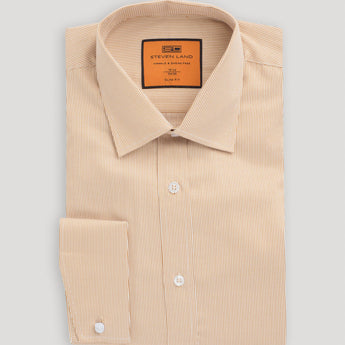 The Theo Dress Shirt | Angled French Cuff & Classic Collar | Brown