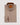 Folded brown dress shirt with a brand label on a light gray background