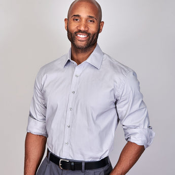 Poplin | Button Cuff | 100% Cotton | Silver