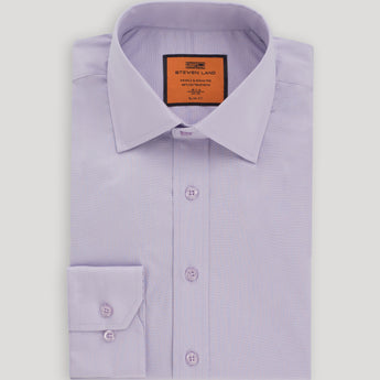 Poplin Dress Shirt | Slim Fit | Barrel Cuff | 100% Cotton | Lilac