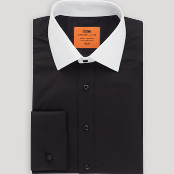 Wrinkle & Shrink Resistant | 100% Cotton Poplin Contrast Collar Dress Shirt