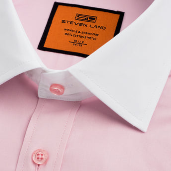 Poplin Dress Shirt | Classic Fit | French Cuff | 100% Cotton | Pink