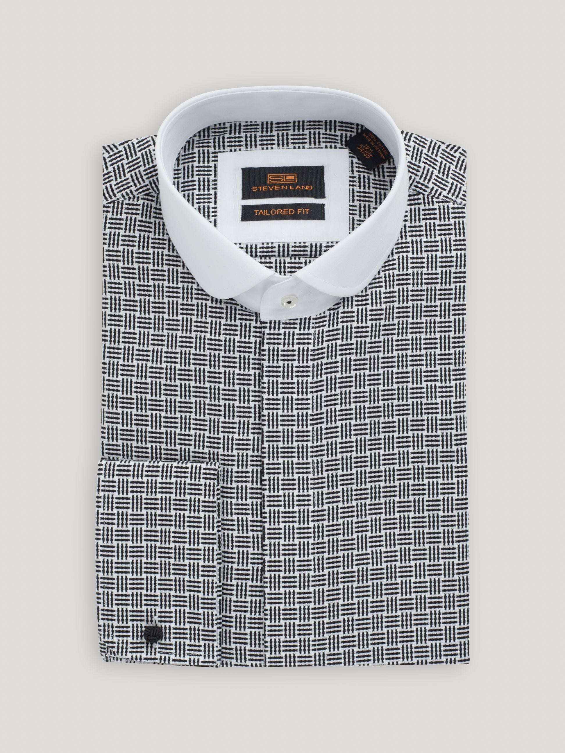 The Alder | Rounded French Cuff & Club Collar | Black – Steven Land ...