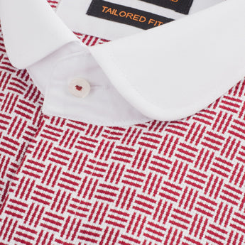 The Alder Dress Shirt |Rounded French Cuff & Club Collar | Burgundy