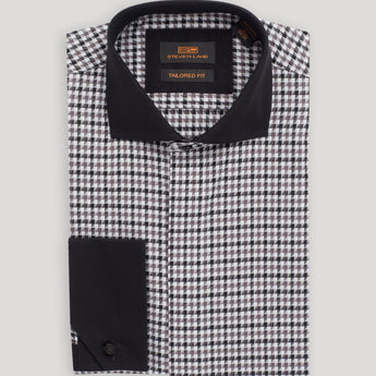 The Jago Dress Shirt | French Cuff & Spread Collar | Black