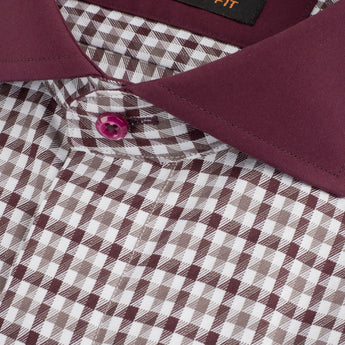 The Jago Dress Shirt | French Cuff & Spread Collar | Burgundy