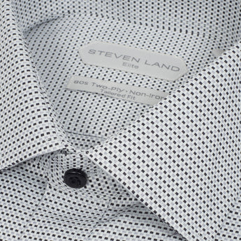 The Laurence Dress Shirt | 80’s 2ply Basket Weave | 100% Cotton | Tic Pattern