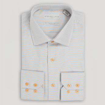 The Laurence Dress Shirt | 80’s 2ply Basket Weave| 100% Cotton | Marigold