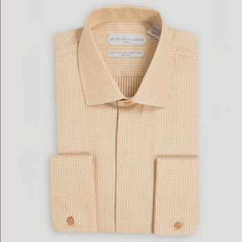 The Luther Dress Shirt | Classic Collar | Rounded French Cuff | Slim Fit | Geometric Jacquard Pattern