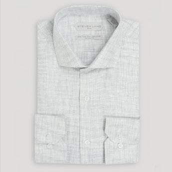 The Colm Dress Shirt | Semi Spread Collar | Mitered Barrel cuff | Black mélange Fabric