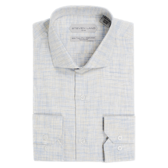 The Colm Dress Shirt | Semi Spread Collar | Mitered Barrel cuff | Black mélange Fabric
