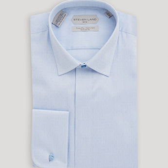 The Finley Dress Shirt | French Cuff & Point Collar | Blue