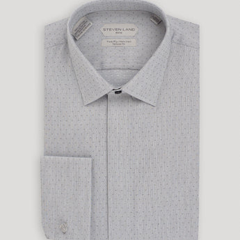 The Finley Dress Shirt | French Cuff & Point Collar| Pewter