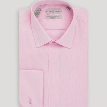 The Finley Dress Shirt | French Cuff & Point Collar| Pink
