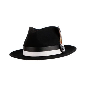 The Madison Fedora | Fine Australian Wool Hat with Snap Brim | Black