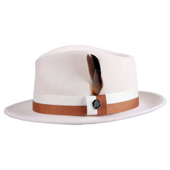 The Madison Fedora | Fine Australian Wool Hat with Snap Brim | White