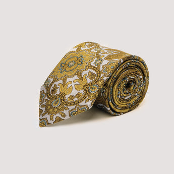 The Arabesque Silk Tie | 100% Silk | Gold