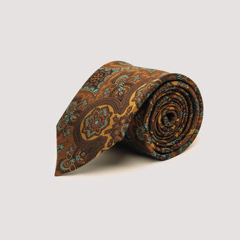 The Arabesque Silk Tie | 100% Silk | Brown