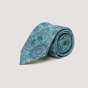 The Arabesque Silk Tie | 100% Silk | Aqua