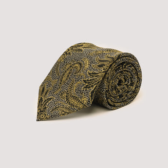 The Venus Silk Tie | 100% Silk | Black & Gold
