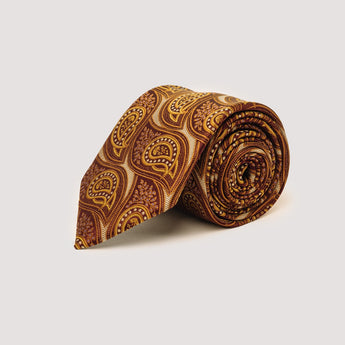 The Rio Paisley Silk Tie | 100% Silk | Brown