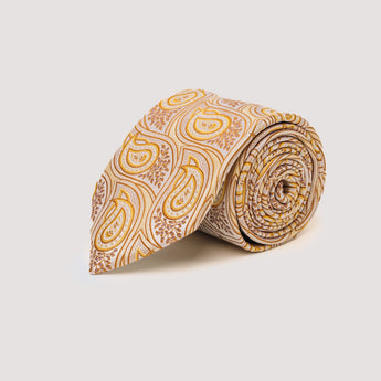 The Rio Paisley Silk Tie | 100% Silk | Champagne