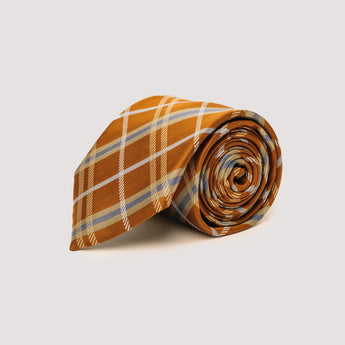 The Tartan Silk Tie | 100% Silk | Rust