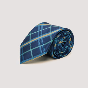 The Tartan Silk Tie | 100% Silk | Navy