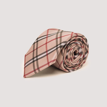 The Tartan Silk Tie | 100% Silk | Blush