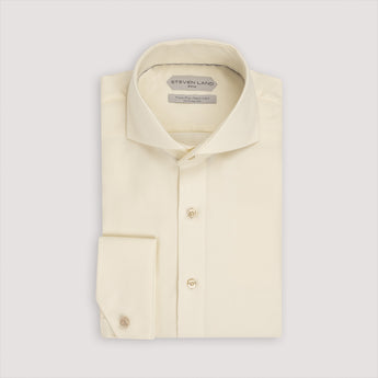 The Augustus Dress Shirt | Cutaway Collar | Angled French Cuff | 100% Cotton | Cream