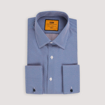 The Dakota Dress Shirt | Classic Collar | French Cuff | French Placket | Navy & Pink