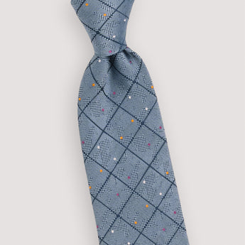 The Point Graph Silk Tie | 100% Silk | Blue